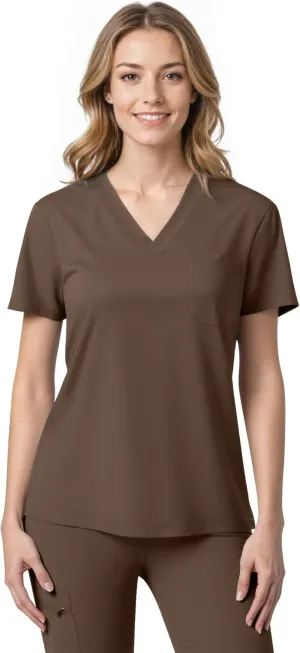 Scrubs for Women, Stretchy V-Neck Scrubs Top with 2 Pockets and 4-Way Stretch Fabric
