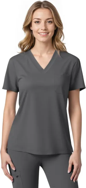 Scrubs for Women, Stretchy V-Neck Scrubs Top with 2 Pockets and 4-Way Stretch Fabric