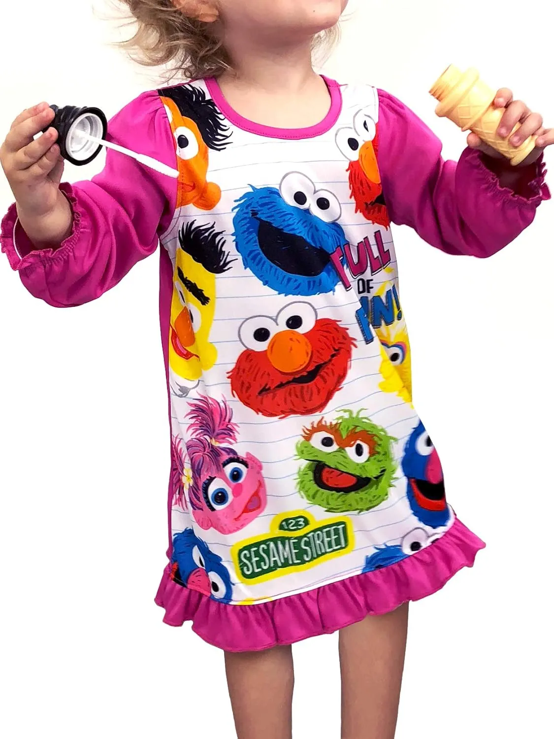 Sesame Street Toddler Girls Long Sleeve Nightgown Pajamas