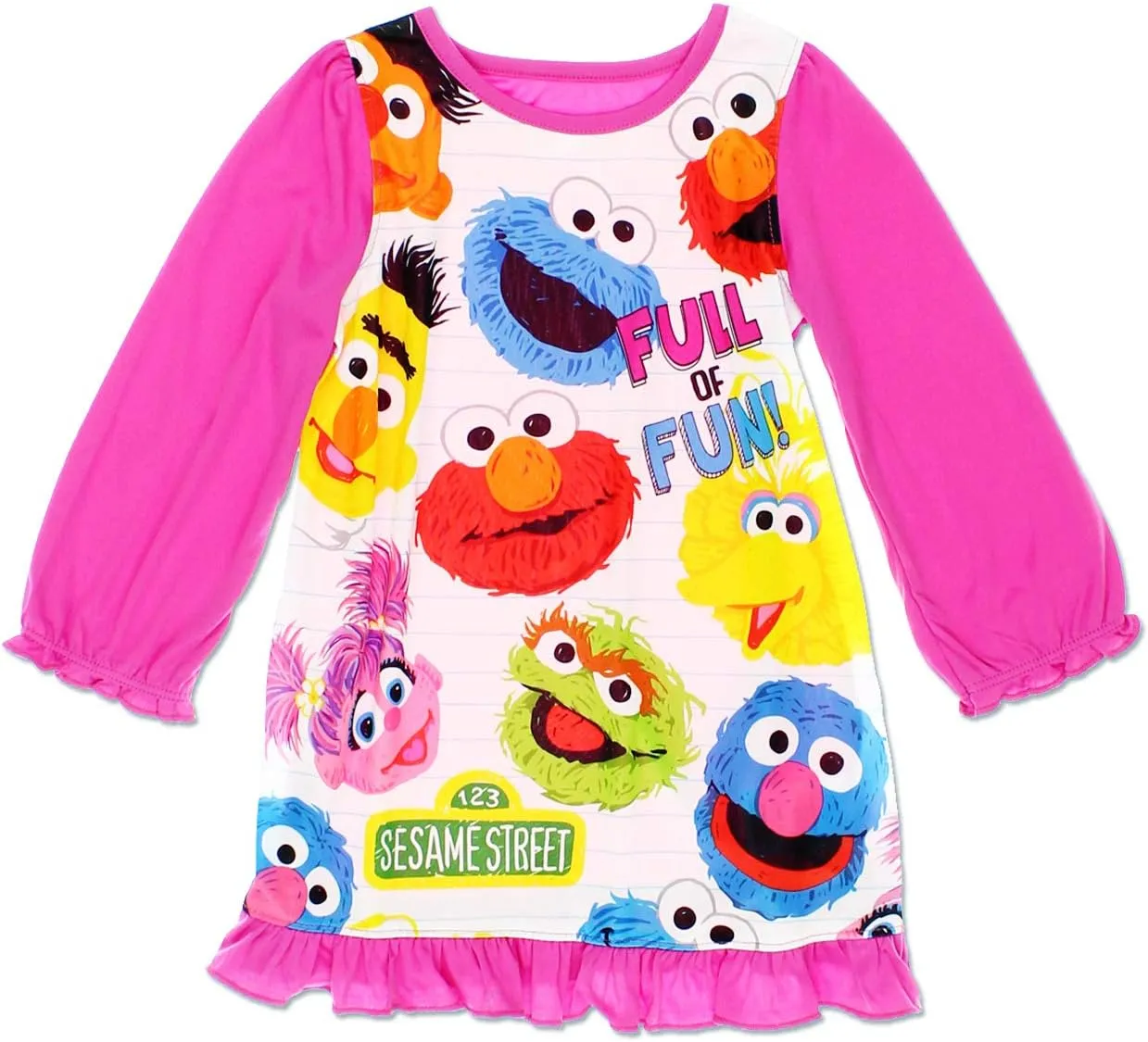 Sesame Street Toddler Girls Long Sleeve Nightgown Pajamas