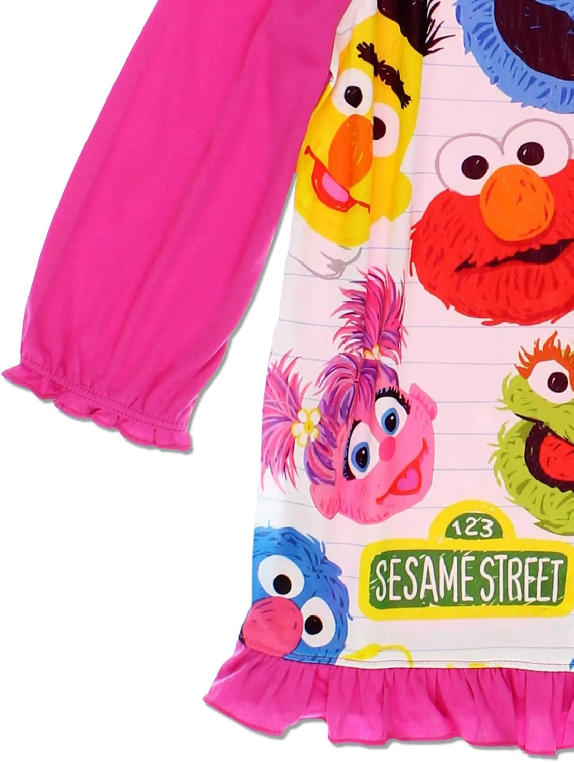 Sesame Street Toddler Girls Long Sleeve Nightgown Pajamas