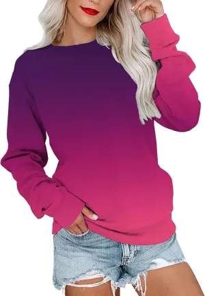 SHAOBGE Womens Fall Crewneck Sweatshirt Light Weight Casual Long Sleeve Oversized Sweatshirt Cute Pullover Fit Hoodies Tops
