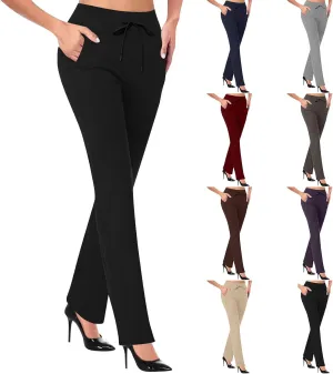 SHAOBGE Women's Yoga Dress Pants 2024 Tummy Control Workout Bootleg Leggings Stretchy Office Casual Pants with Pockets