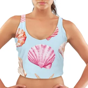 Shells Womens' Sports Bra, U Back Padded Sports Bra for Yoga Gym