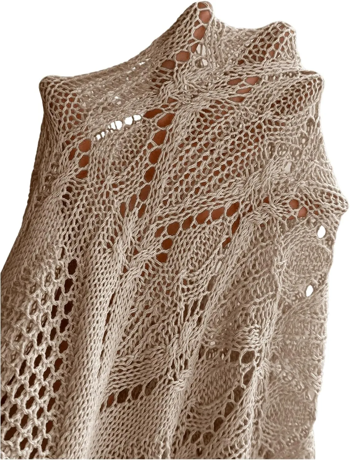 SHENHE Women's Crochet Swim Cover Up High Slit Sheer Long Beach Skirt Cover Up
