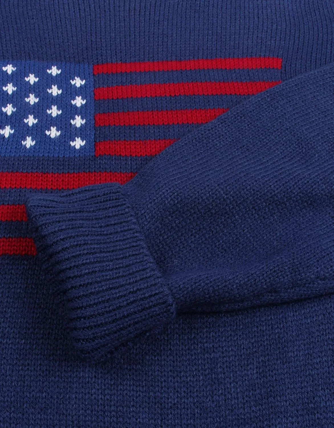 shermie Women's Long Sleeve Crew Neck Sweater Casual Lightweight American Flag Pullover Sweaters