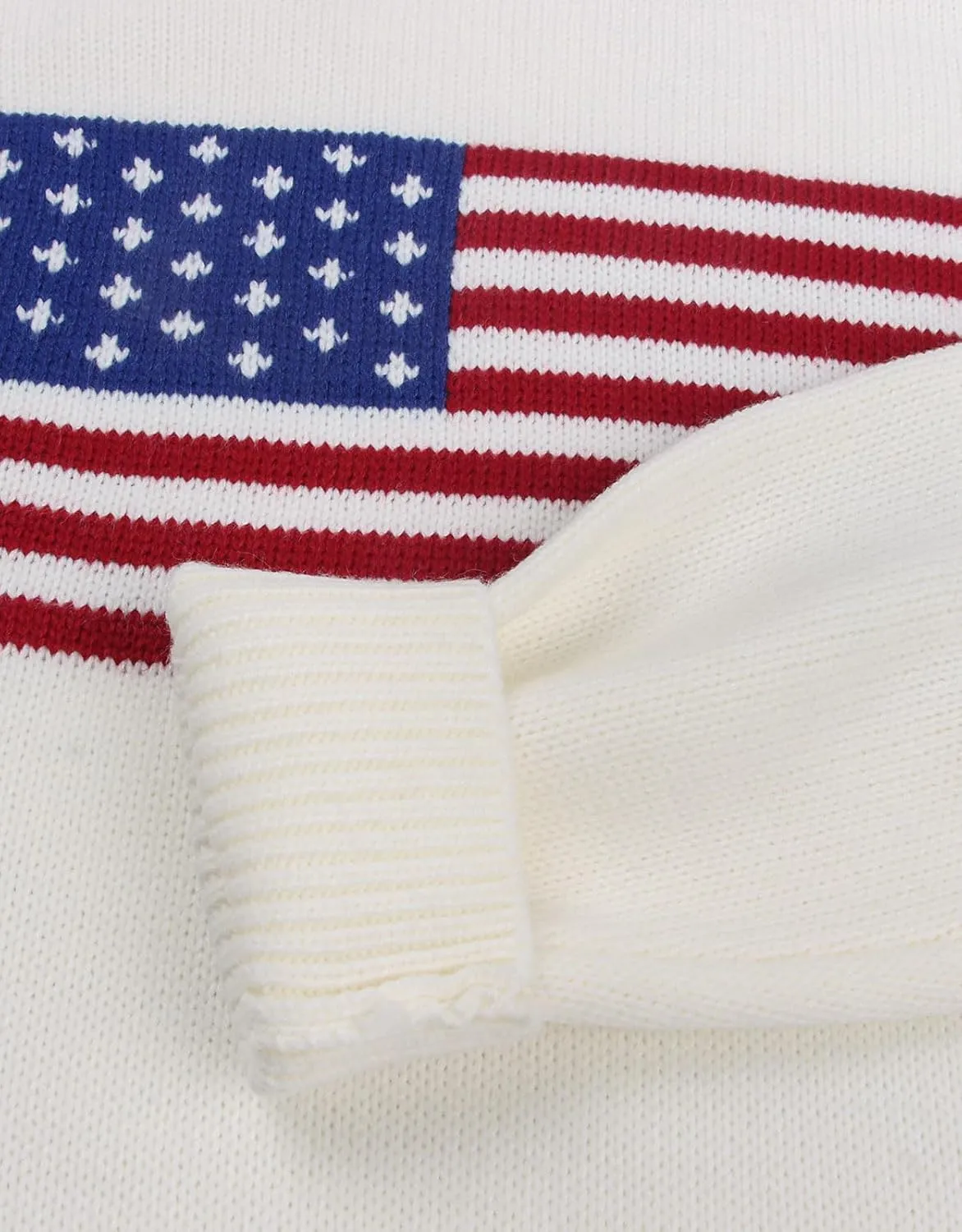 shermie Women's Long Sleeve Crew Neck Sweater Casual Lightweight American Flag Pullover Sweaters