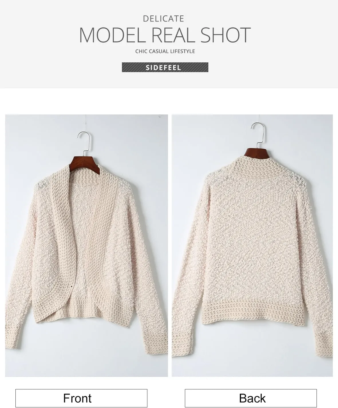 Sidefeel Women's Cardigans Sweaters Casual Long Sleeve Open Front Chunky Knit Coats 2024 Fall Fashion