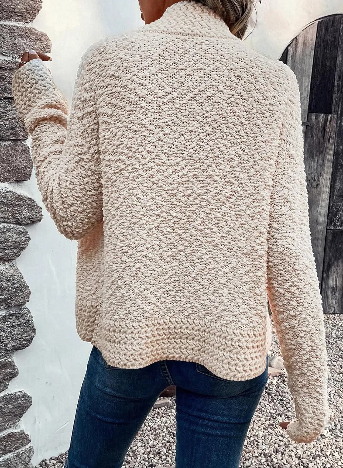 Sidefeel Women's Cardigans Sweaters Casual Long Sleeve Open Front Chunky Knit Coats 2024 Fall Fashion