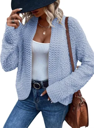 Sidefeel Women's Cardigans Sweaters Casual Long Sleeve Open Front Chunky Knit Coats 2024 Fall Fashion