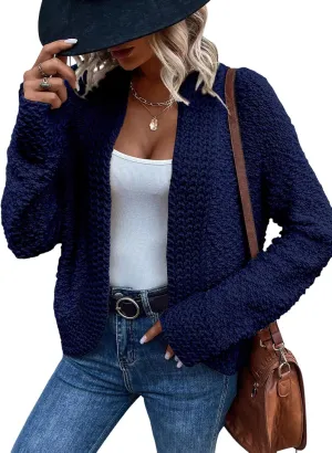 Sidefeel Women's Cardigans Sweaters Casual Long Sleeve Open Front Chunky Knit Coats 2024 Fall Fashion