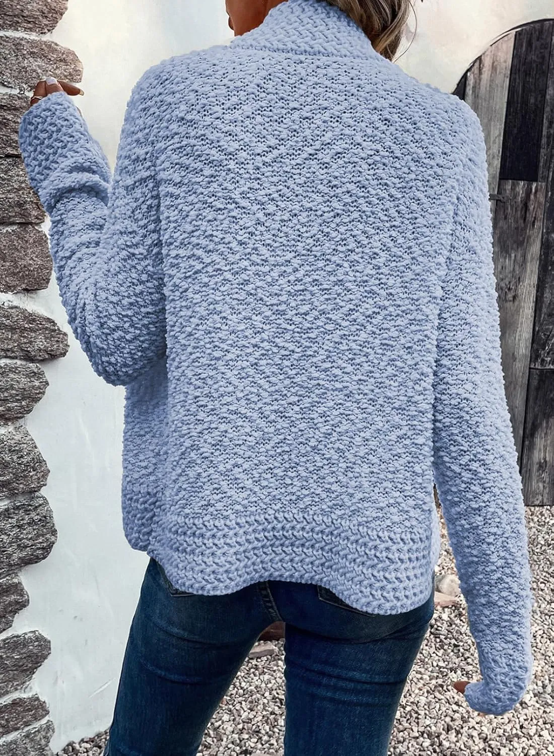 Sidefeel Women's Cardigans Sweaters Casual Long Sleeve Open Front Chunky Knit Coats 2024 Fall Fashion