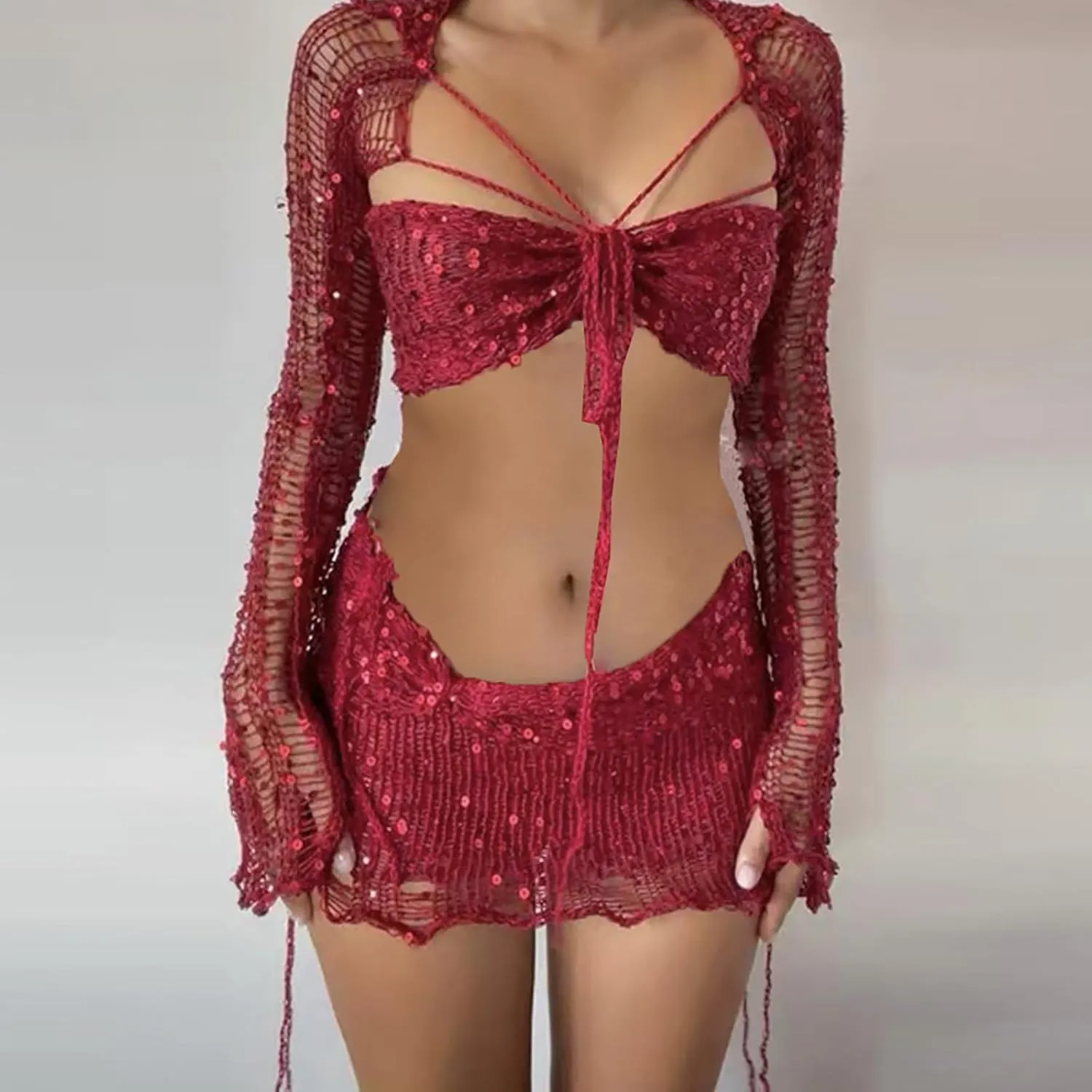 Skirt Sets for Ladies Top Skorts Swimwear Kimono Coverup Sets Women
