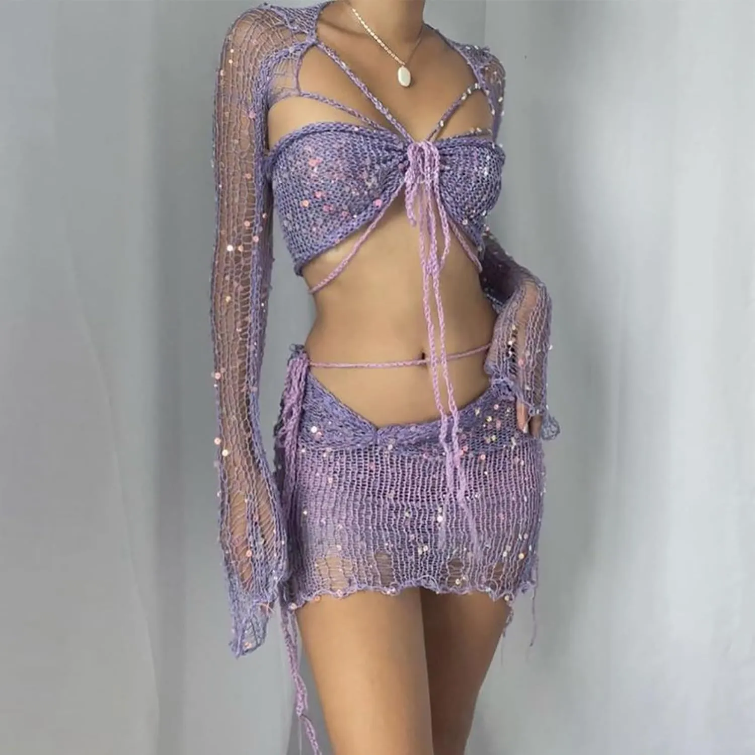 Skirt Sets for Ladies Top Skorts Swimwear Kimono Coverup Sets Women
