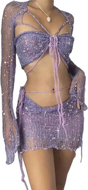 Skirt Sets for Ladies Top Skorts Swimwear Kimono Coverup Sets Women
