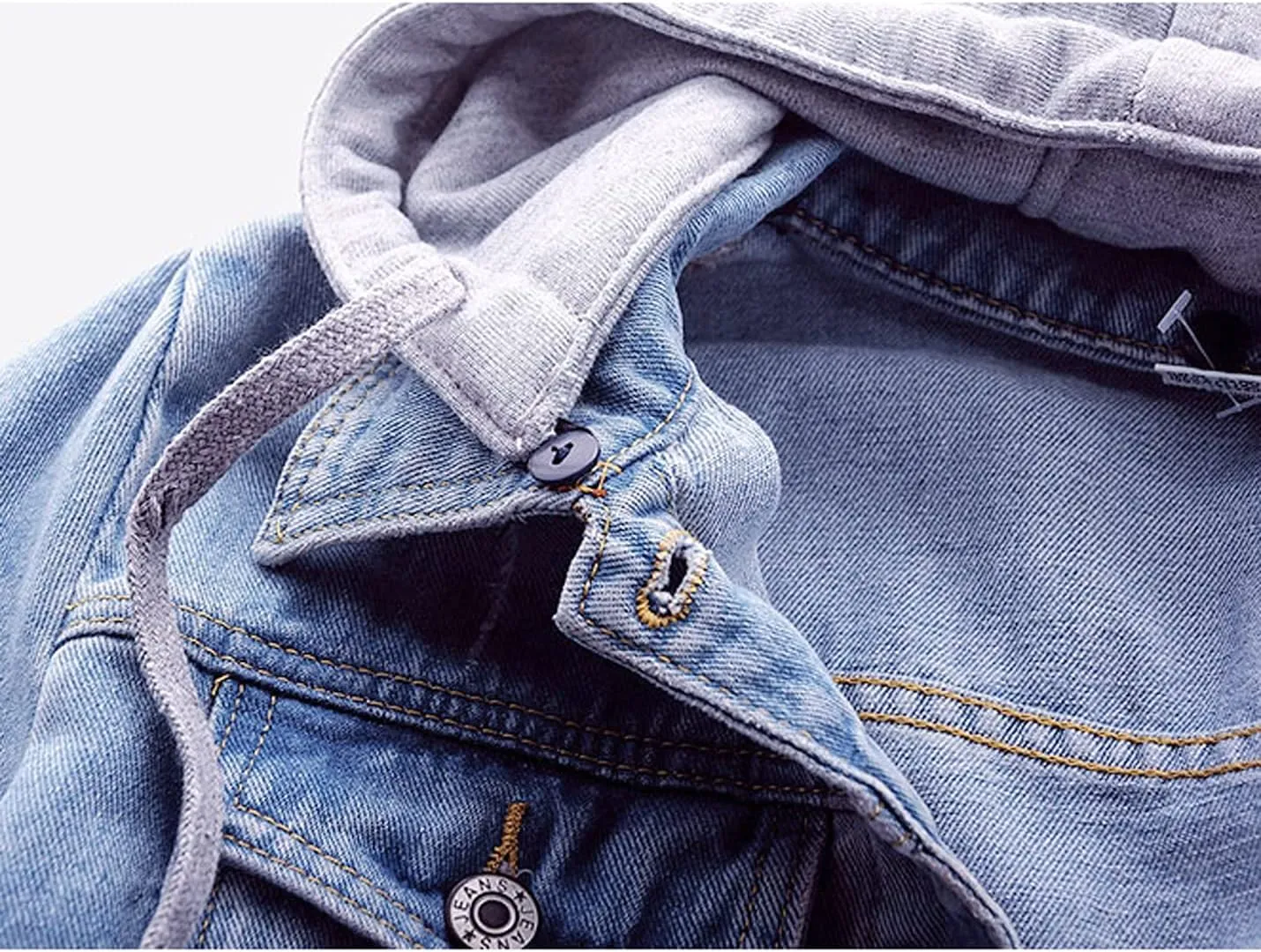 Snoly Women's Jean Buttons Ripped Denim Jackets Coats with Detachable Hood,Sherpa Fleece Linings And regular Jackets