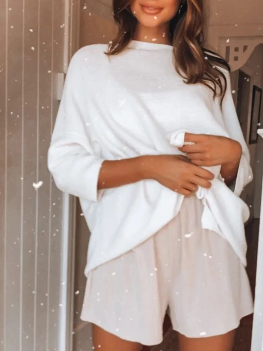 Solid Color 3/4 Sleeve Set