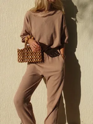 Solid Color Comfortable Long Sleeve Pocket Suit