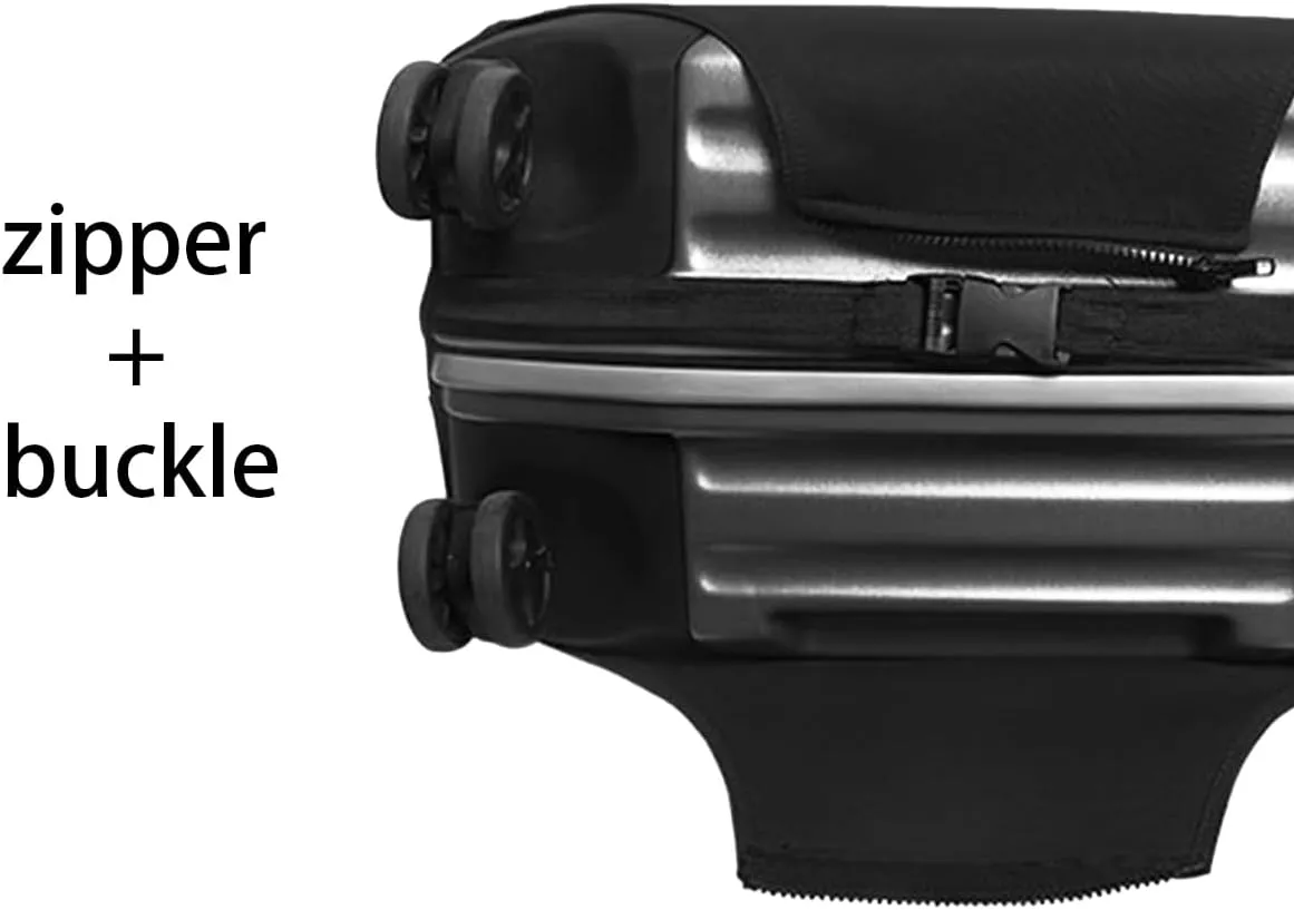 Solid color suitcase protector, simple and generous stretch fabric suitcase dust cover for 18-32 inch suitcase (Black, S)