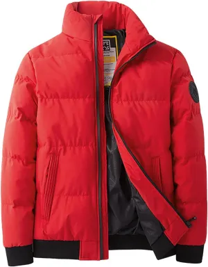 Sport Jackets for Men Men's Hooded Cotton Padded Jacket Extra Thick Warm Short Padded Jacket Jackets