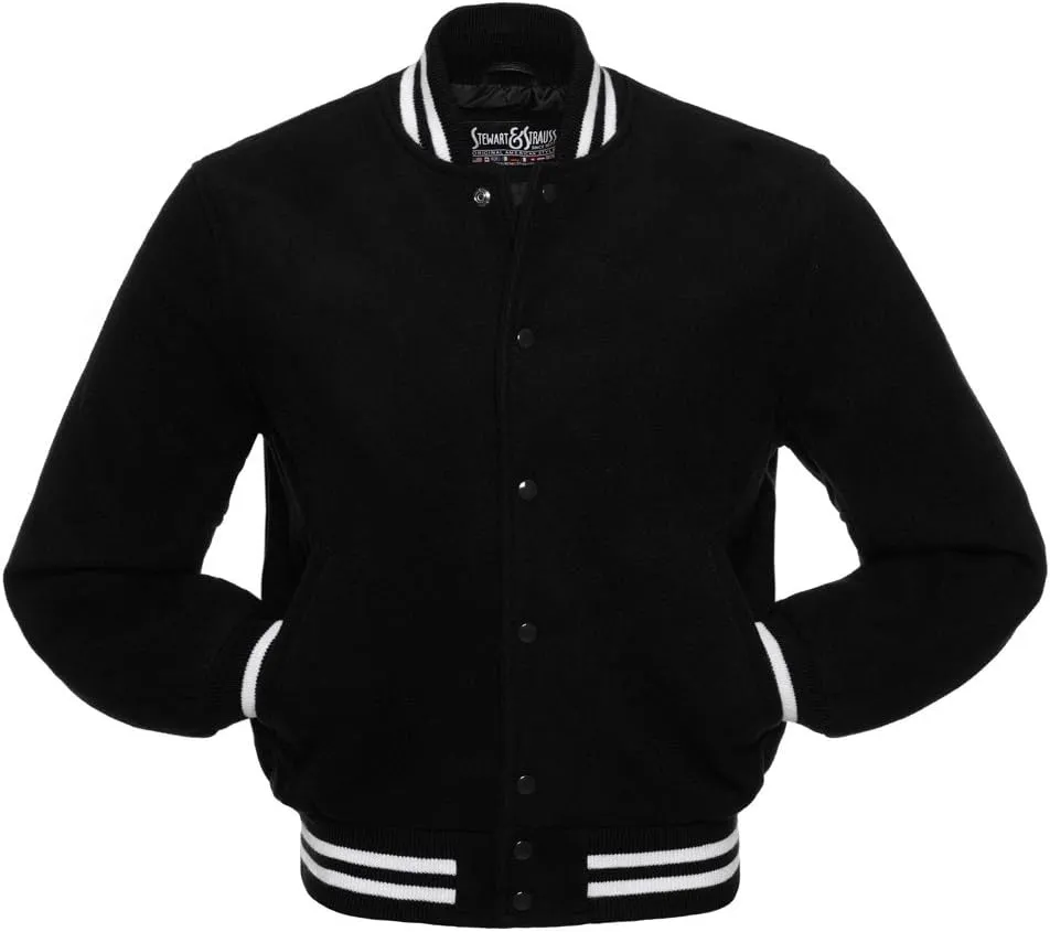 Stewart & Strauss Original All Wool Varsity Letterman Jacket Since 1977 (5 Team Colors) Wool XXS to 6XL,Original