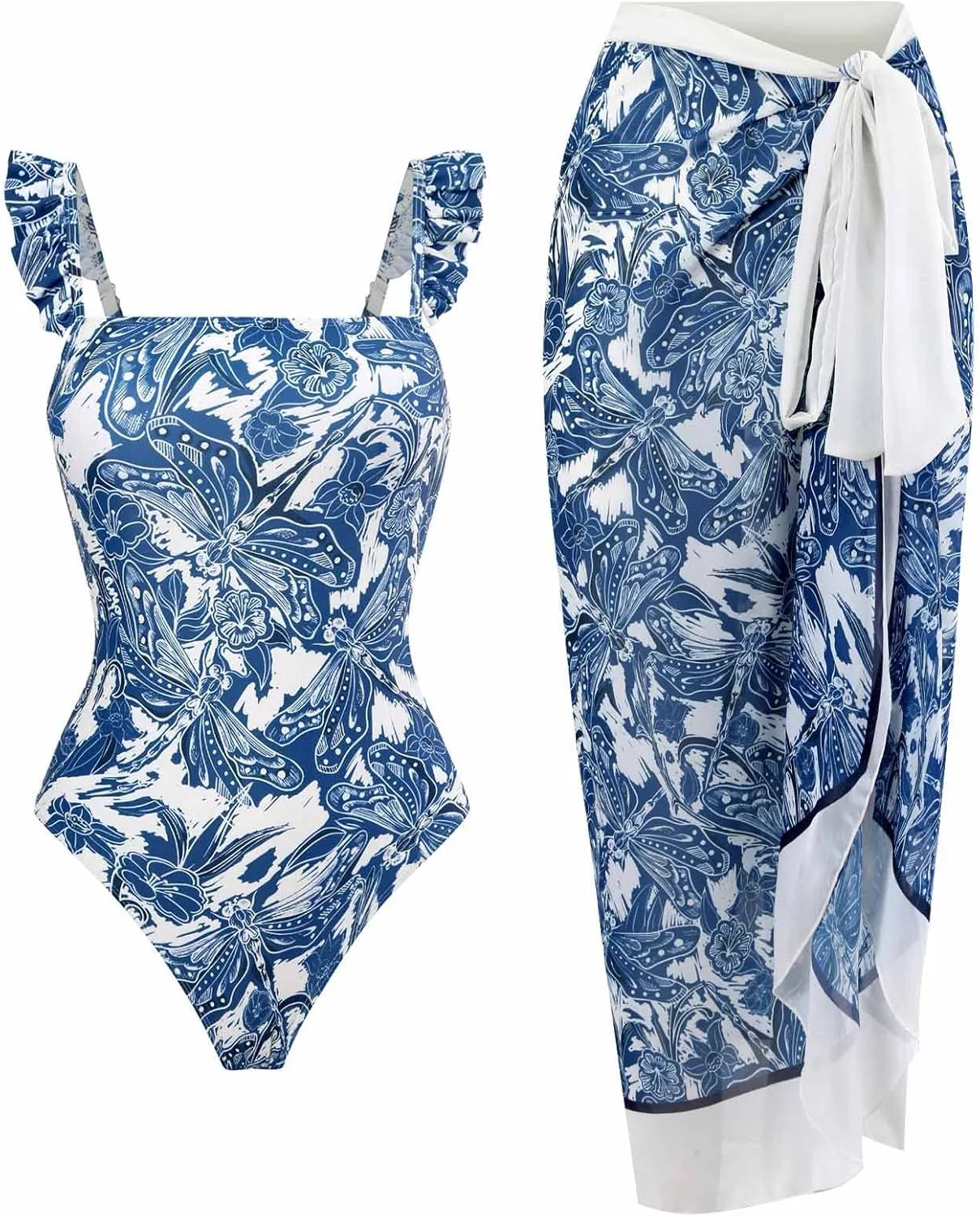 Swimsuit Sets for Women Beach Match Dressy Hawaiian Triangle 2 Piece Tropical Skirt Swimsuit Sets Women 2025