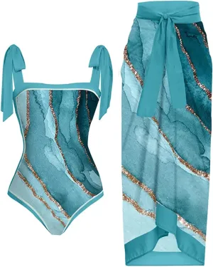 Swimsuit Sets for Women Beach Match Dressy Hawaiian Triangle 2 Piece Tropical Skirt Swimsuit Sets Women 2025