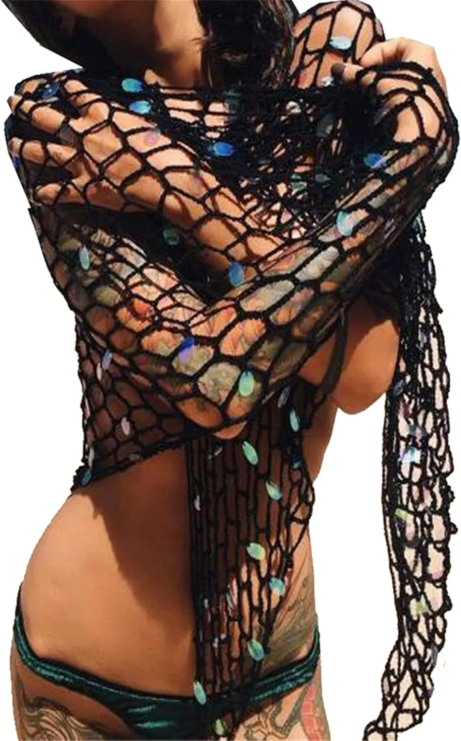Swimwear Cover Up,Sexy Fashion Beach Hand Crochet Shawl Capelet Cover Up Sunscreen Net (SJJ6)