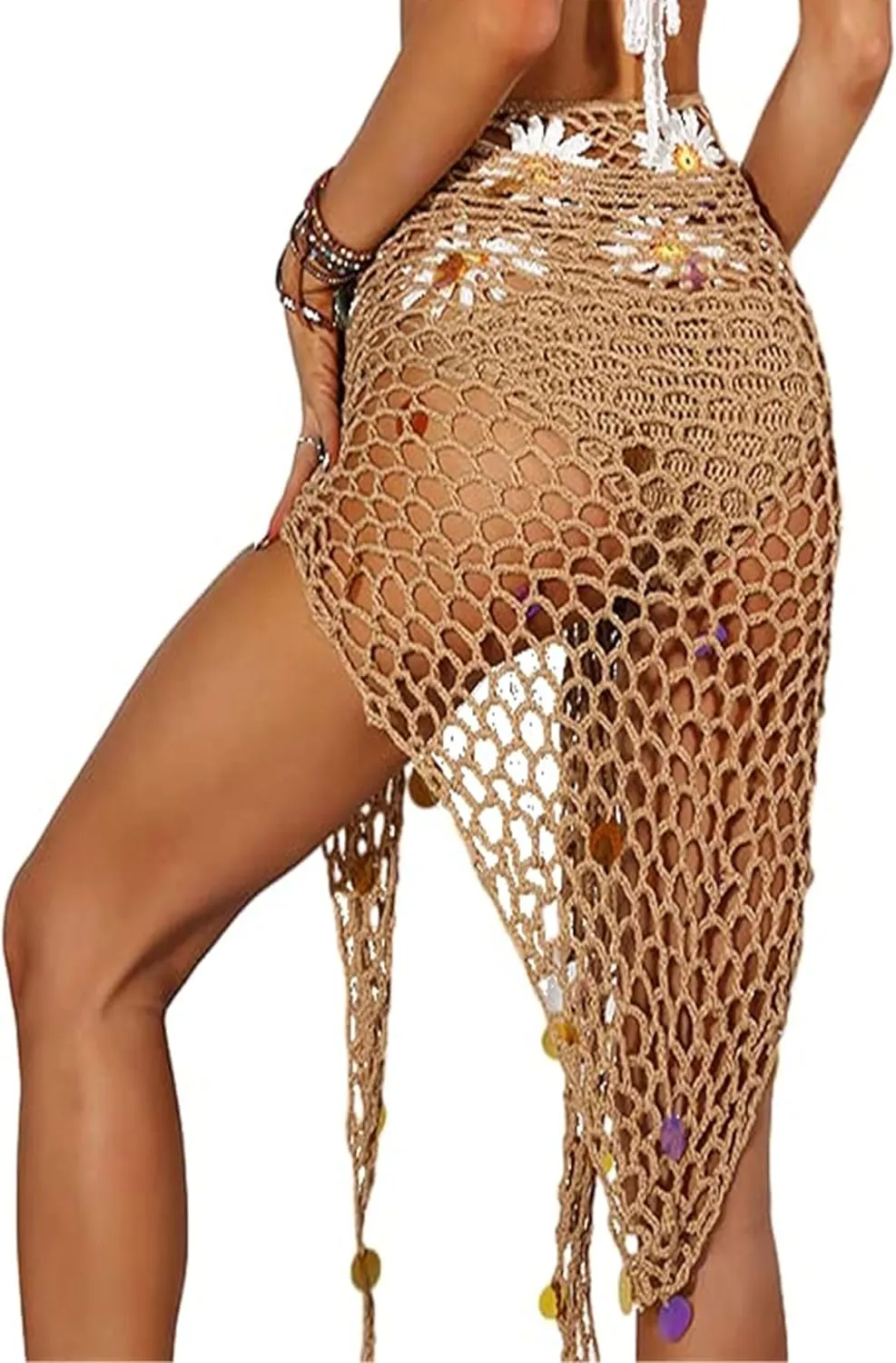 Swimwear Cover Up,Sexy Fashion Beach Hand Crochet Shawl Capelet Cover Up Sunscreen Net (SJJ6)