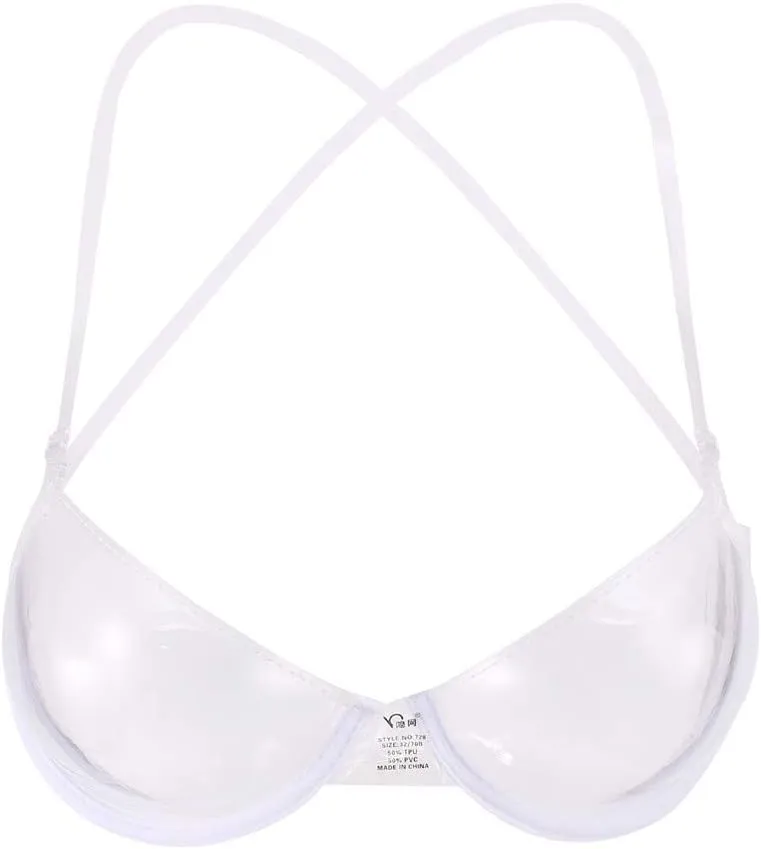TANGNADE Invisible Transparent Ultra-fine Strap Plastic Bra Disposable Underwear Bra for Ladies Women