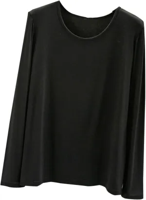 TANGNADE Women's Long Sleeve Sleep T-Shirt Crew Neck Pajama Tops Nightwear Comfy Shirts Trendy Fashion Lounge Clothes
