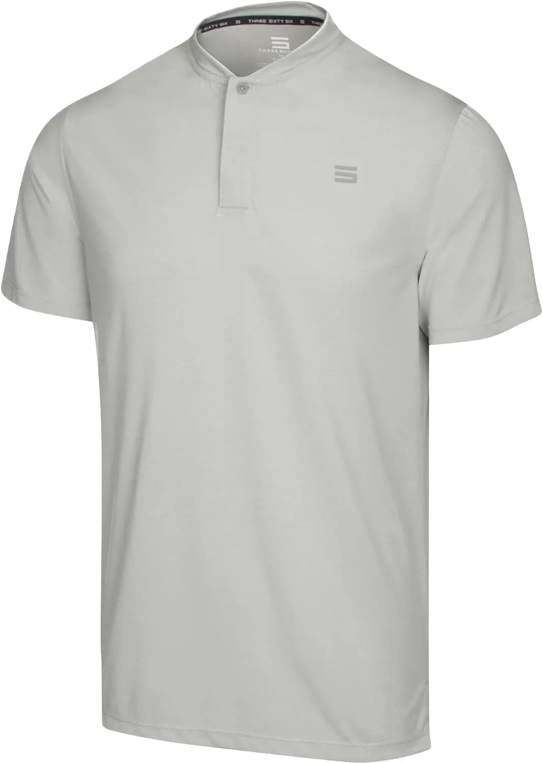 Three Sixty Six Men's Short Sleeve Collarless Golf Polo - Lightweight, Moisture-Wicking, Quick Dry, Stretch Fabric