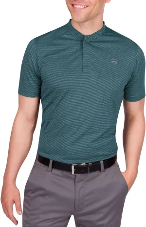 Three Sixty Six Men's Short Sleeve Collarless Golf Polo - Lightweight, Moisture-Wicking, Quick Dry, Stretch Fabric