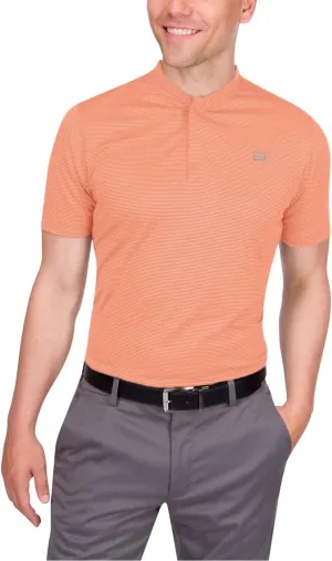 Three Sixty Six Men's Short Sleeve Collarless Golf Polo - Lightweight, Moisture-Wicking, Quick Dry, Stretch Fabric