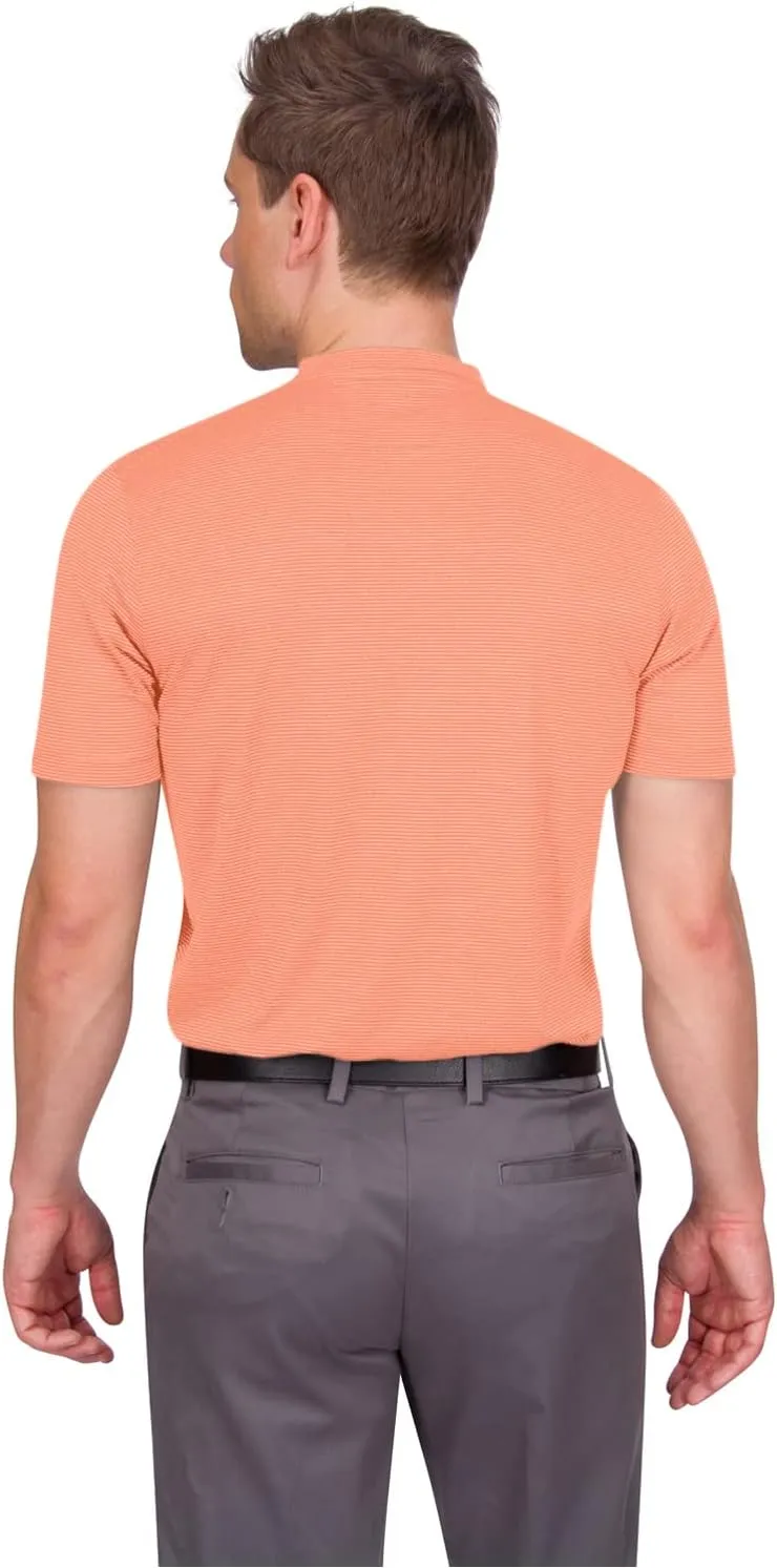 Three Sixty Six Men's Short Sleeve Collarless Golf Polo - Lightweight, Moisture-Wicking, Quick Dry, Stretch Fabric