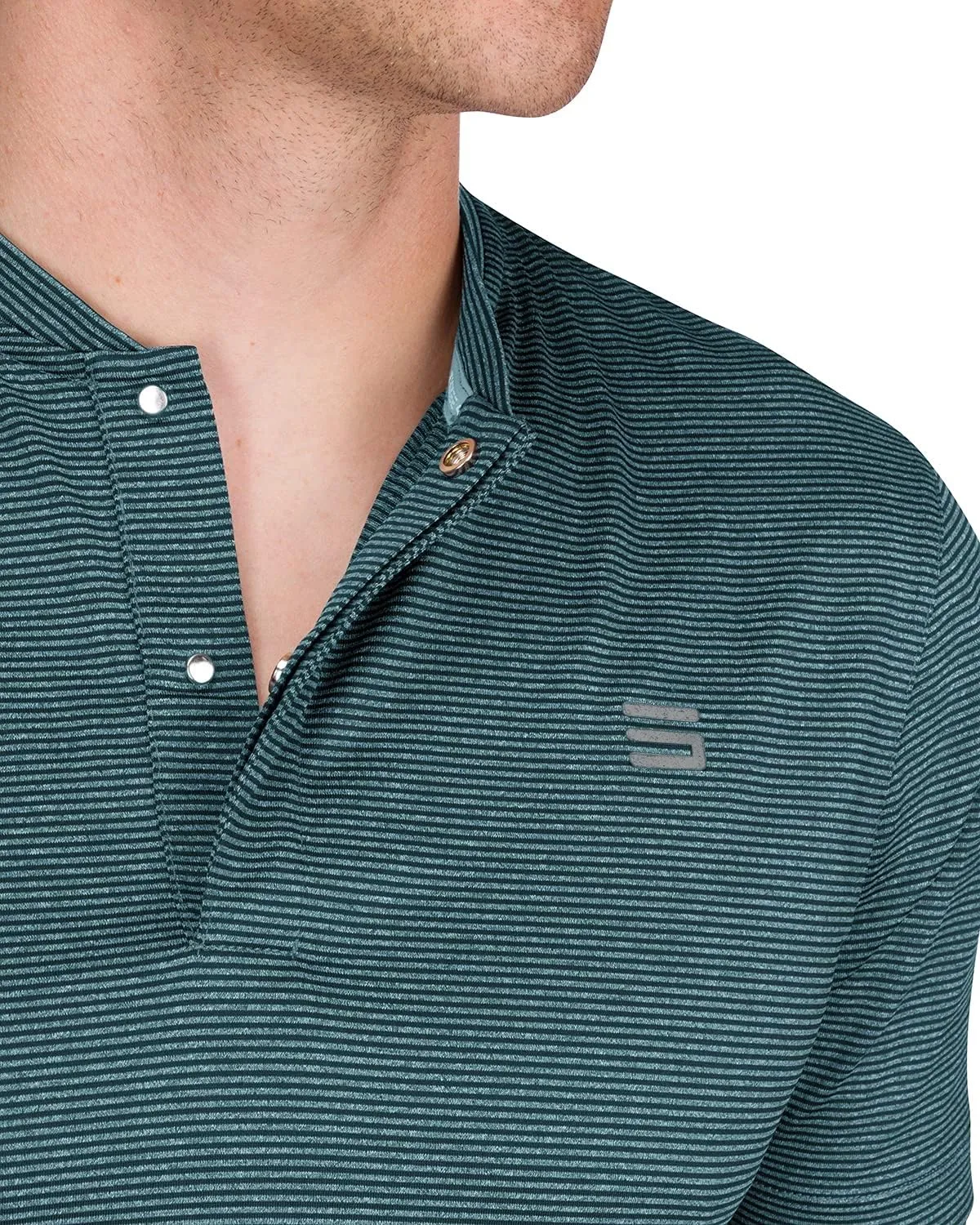 Three Sixty Six Men's Short Sleeve Collarless Golf Polo - Lightweight, Moisture-Wicking, Quick Dry, Stretch Fabric