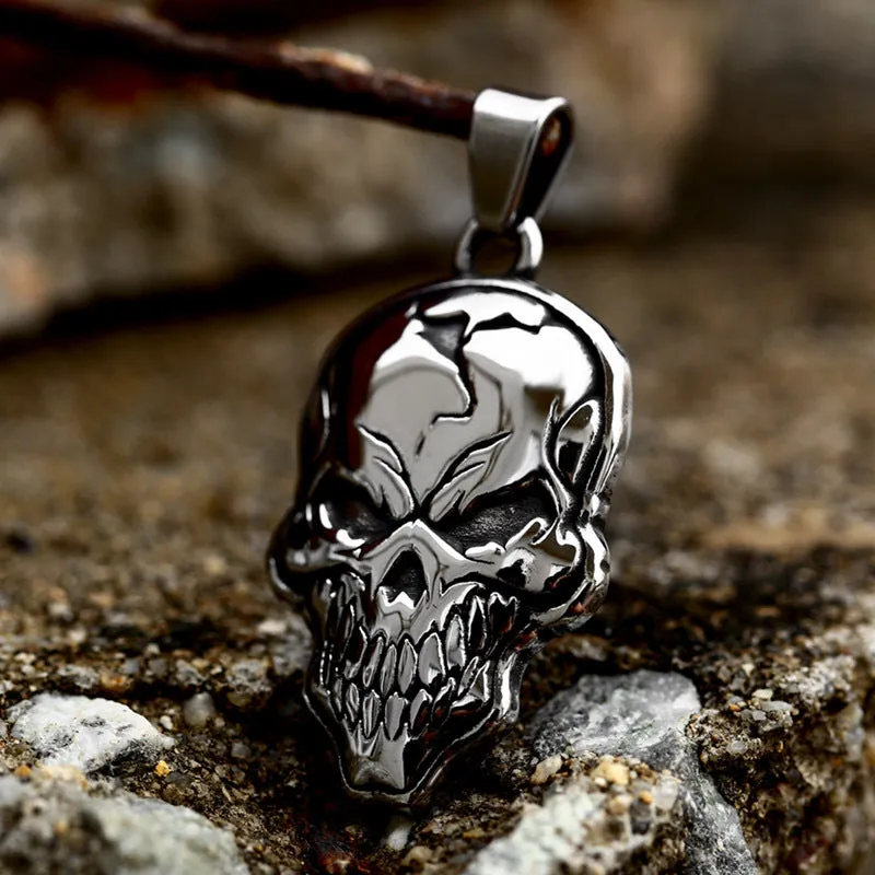 Titanium Steel Skull Hip-Hop Pendant for Men - Dominant Ghost Head Jewelry Wholesale