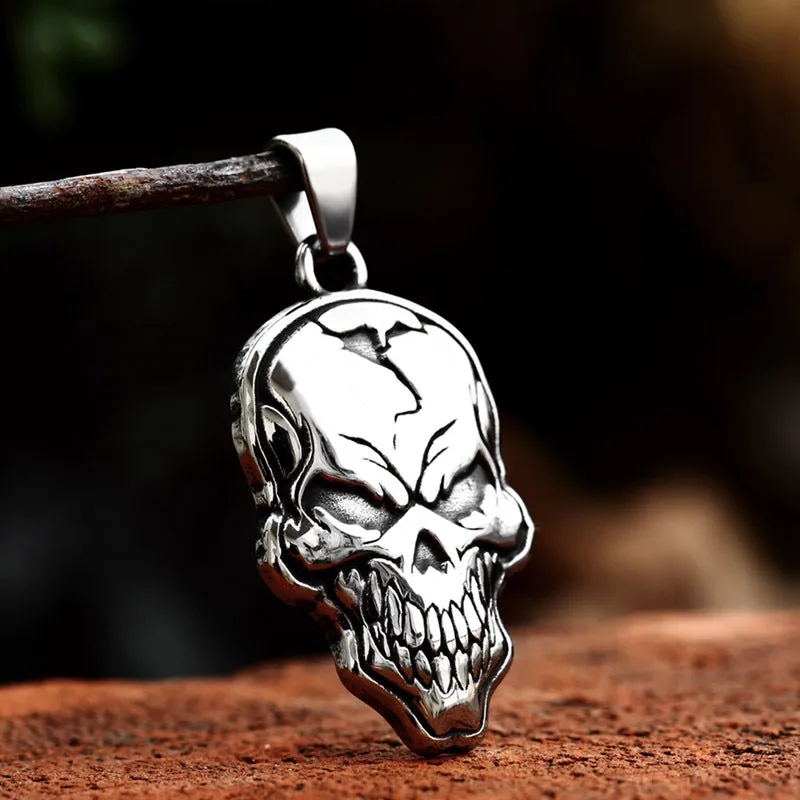 Titanium Steel Skull Hip-Hop Pendant for Men - Dominant Ghost Head Jewelry Wholesale
