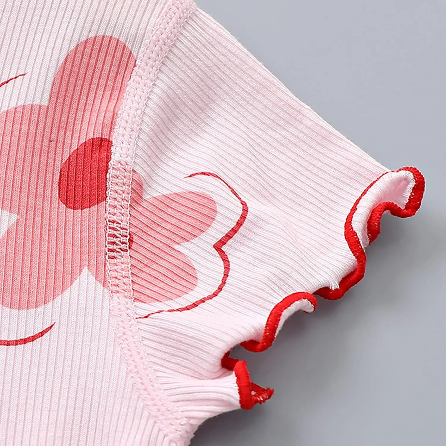 Toddler Baby Nightgown Summer Girls Thin Strawberry Pattern Bathrobe Kids Wooden Ear Edge Short Sleeve Soft Homewear