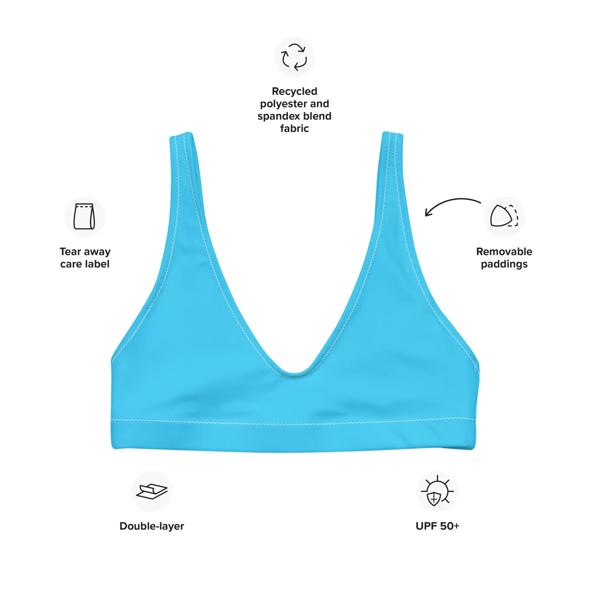 Transgender Solid Athletic Bikini Top