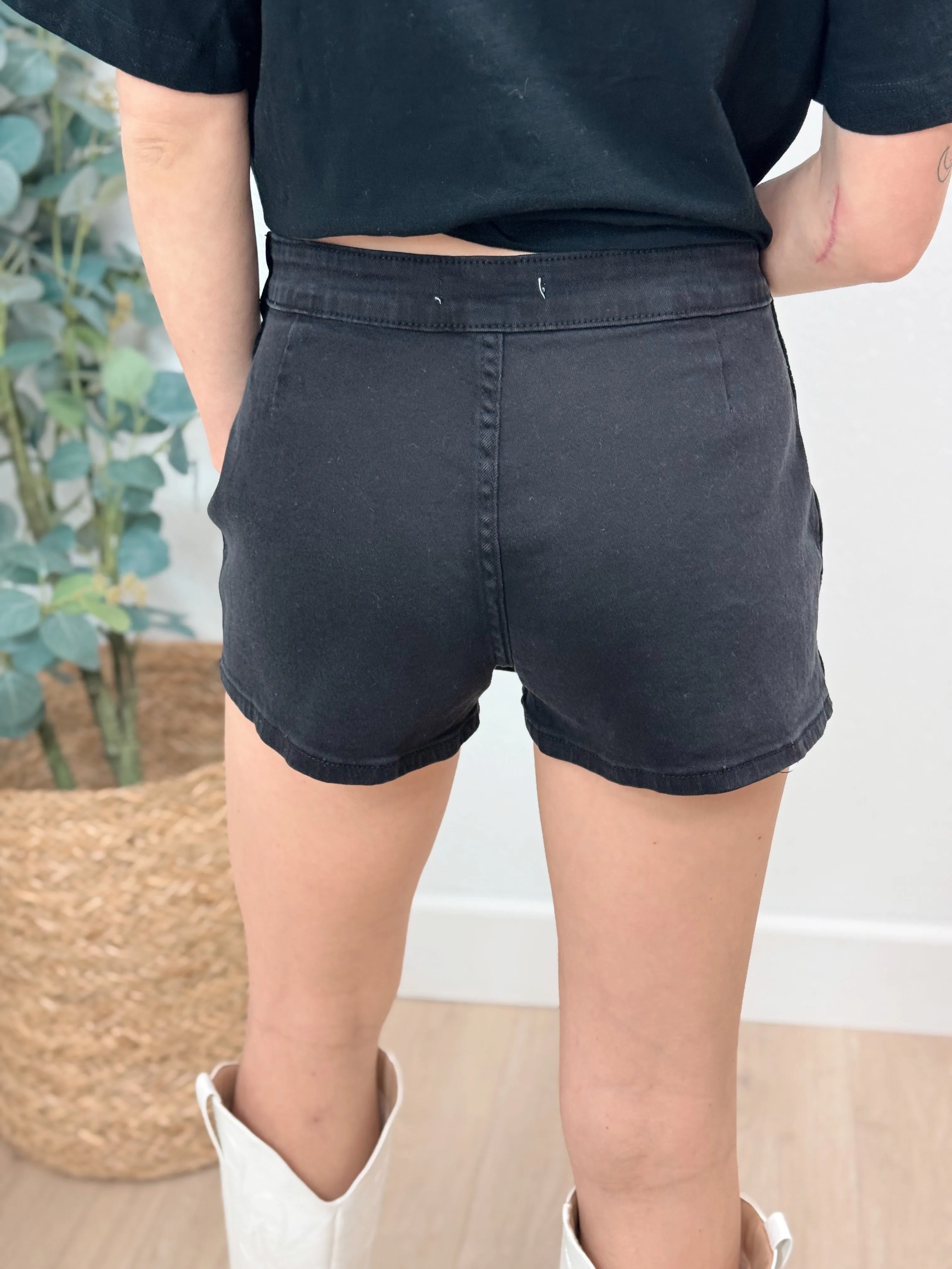 Trend Setter Denim Skort - Black