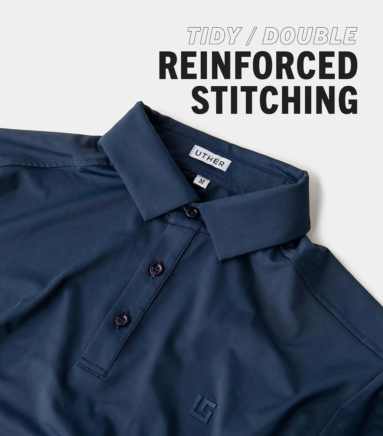 Uther Mens Golf Polo Moisture Wicking Quick-Dry Short Sleeve Shirt with Fashionable Designs for Men