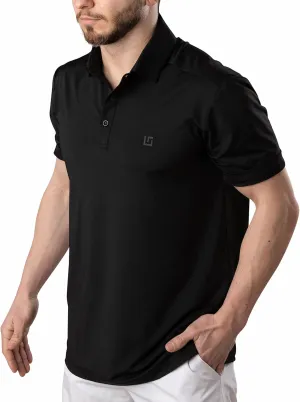 Uther Mens Golf Polo Moisture Wicking Quick-Dry Short Sleeve Shirt with Fashionable Designs for Men