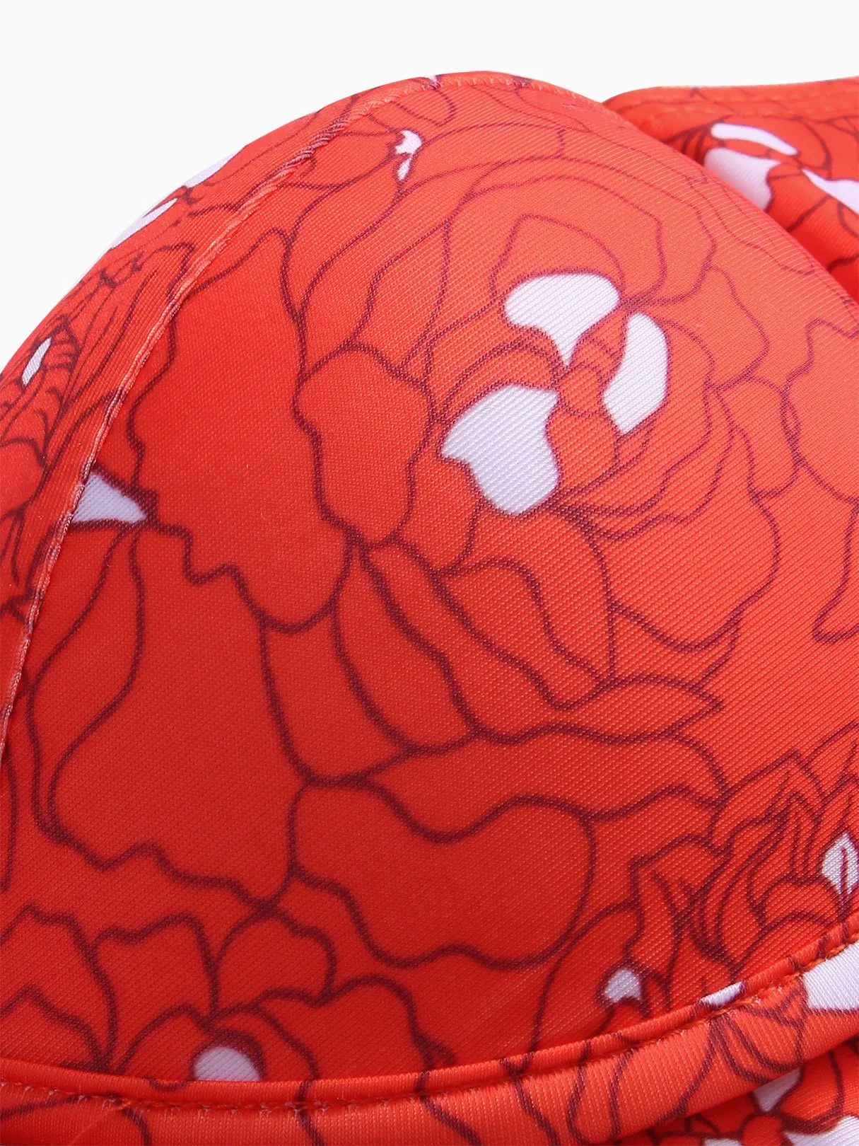 Wholesale Red Strapless Off The Shoulder Floral Print Bodycon Bikinis Set