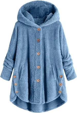 Winter Coats for Women Fuzzy Fleece Pullover Sherpa Sweatshirt Soft Warm Oversized Hoodie Comfy Plus Size Loungewear