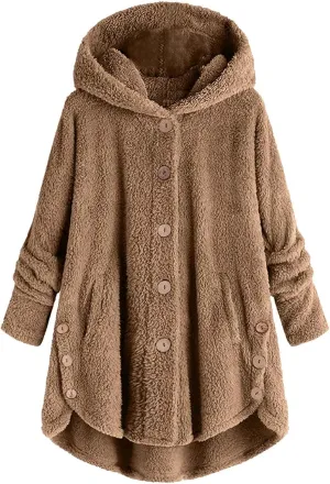 Winter Coats for Women Fuzzy Fleece Pullover Sherpa Sweatshirt Soft Warm Oversized Hoodie Comfy Plus Size Loungewear