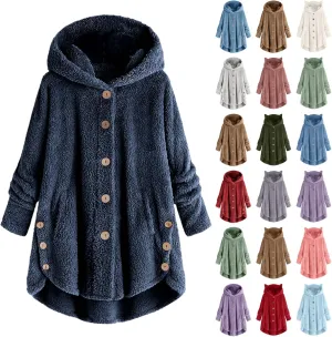 Winter Coats for Women Fuzzy Fleece Pullover Sherpa Sweatshirt Soft Warm Oversized Hoodie Comfy Plus Size Loungewear