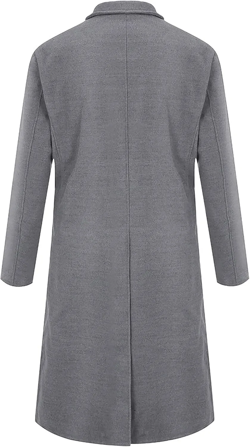 Winter Jackets for Men Slim Fit Long Single Breasted Thermal Wool Trench Coat Mens Coats and Jackets Stylish