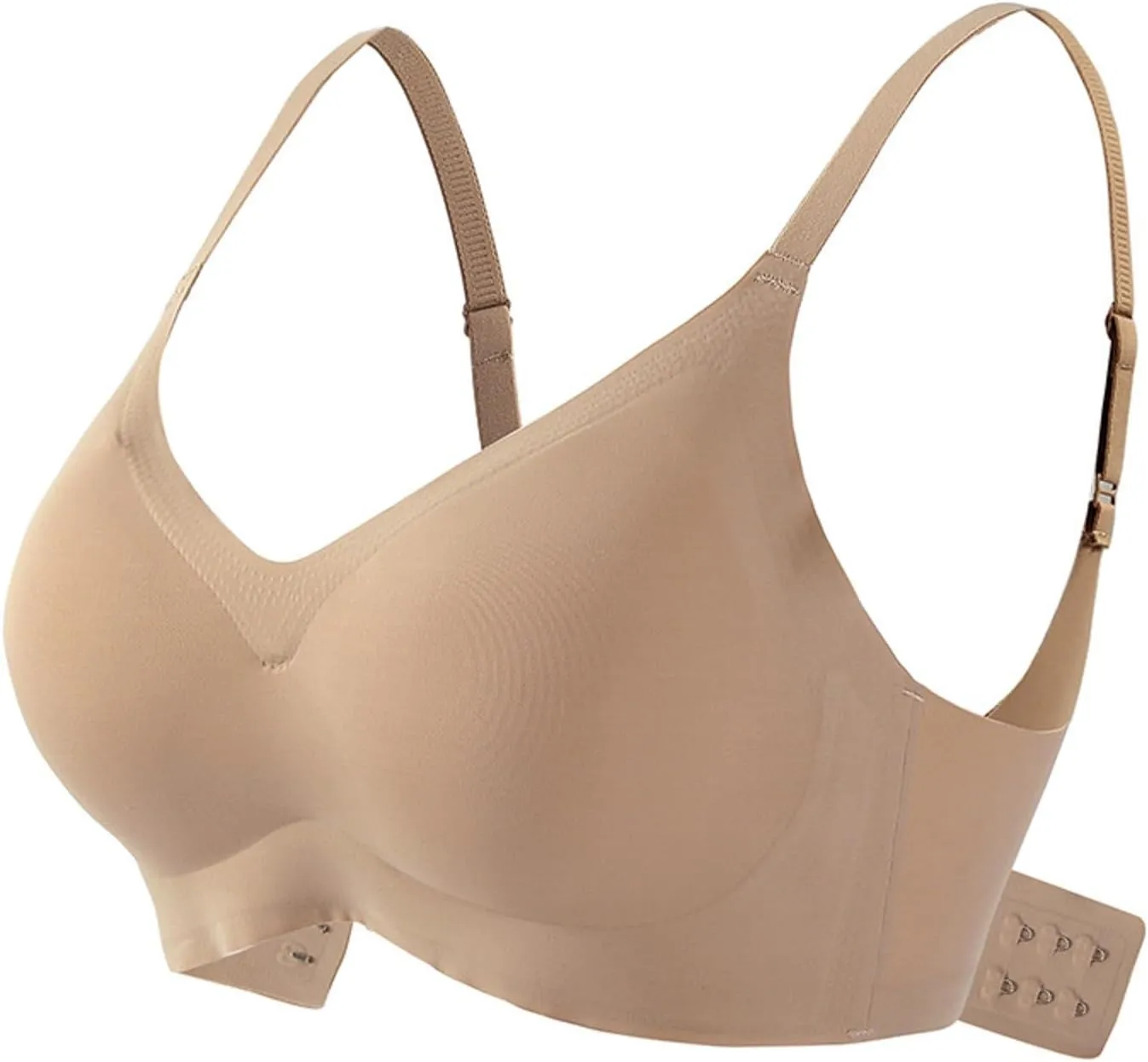 Wireless Bras for Women Full Coverage Push Up Seamless V Neck Casual Bras Anti Sagging Lined Comfort Breathable Sports Bra