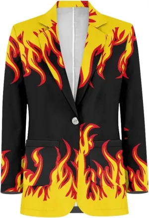 Women Blazer Jackets Boyfriend Open Front Lapel Collar Business Work Office Suit Jackets Long Sleeve Suit Coat